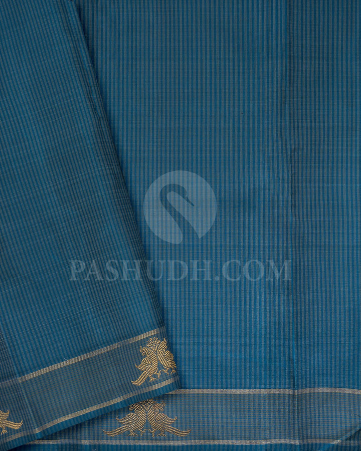 Steel Grey Pure Zari Kanjivaram Silk Saree-SP254
