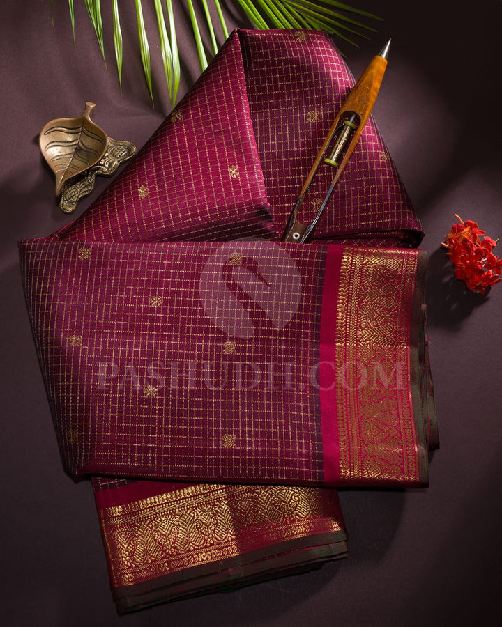 Maroon Pure Zari Kanjivaram Silk Saree-SP242