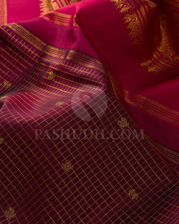 Maroon Pure Zari Kanjivaram Silk Saree-SP242