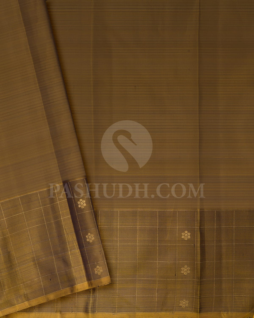 Maroon With Mehendi Green Pure Zari Kanjivaram Silk Saree-SP261