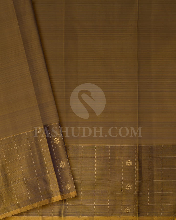 Maroon With Mehendi Green Pure Zari Kanjivaram Silk Saree-SP261