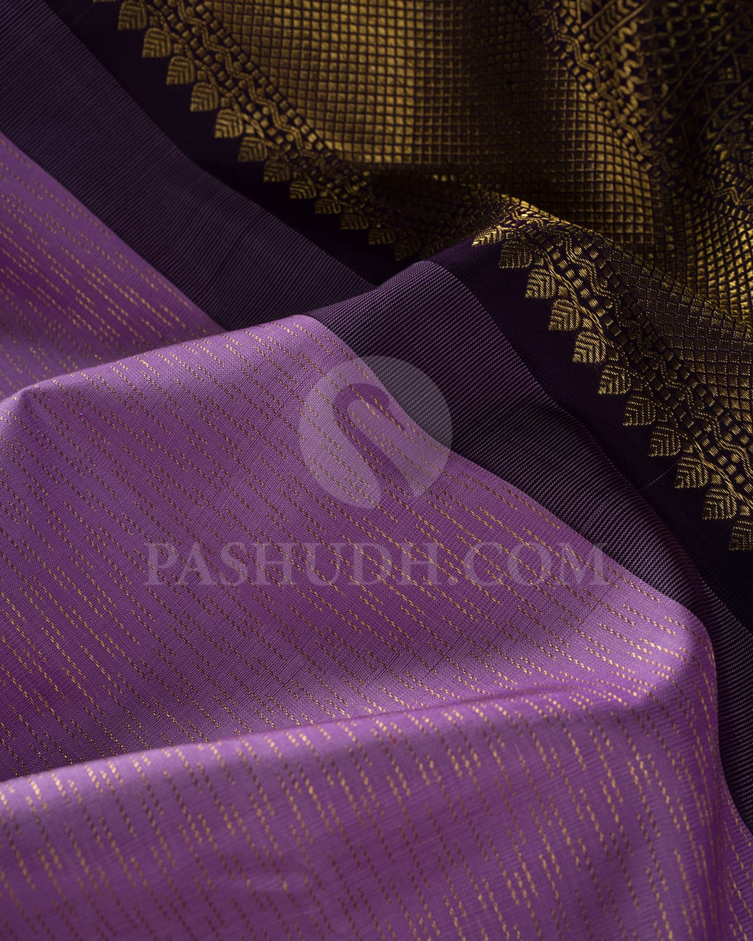 Lavender And Aubergine Kanjivaram Silk Saree-S1480(C)