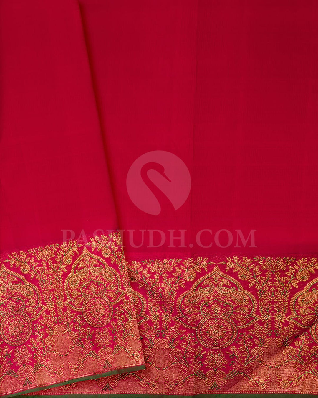 Half White,Red Shot Pink Bridal Kanjivaram Silk Saree-S1550(B)