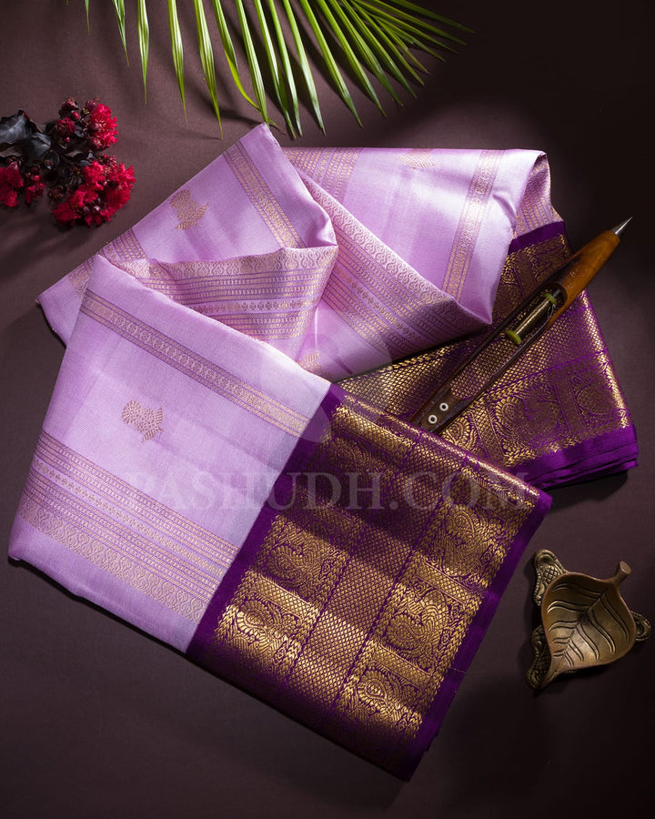 Lavender And Violet Kanjivaram Silk Saree-S1333(D)
