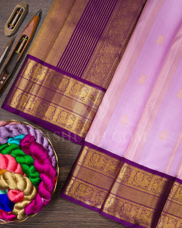 Lavender And Violet Kanjivaram Silk Saree-S1333(D)
