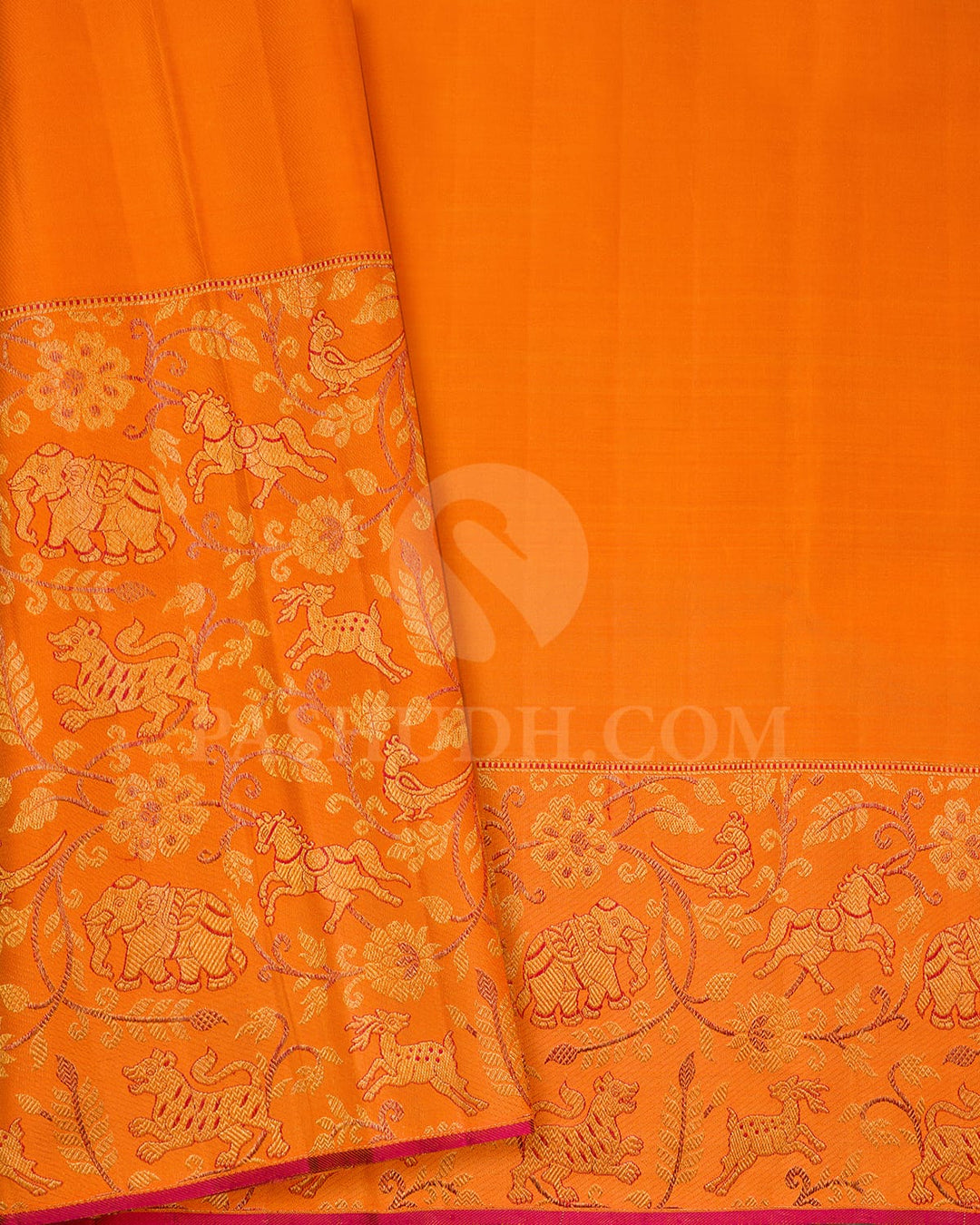 Orange Bridal Kanjivaram Silk Saree-S1503(E)