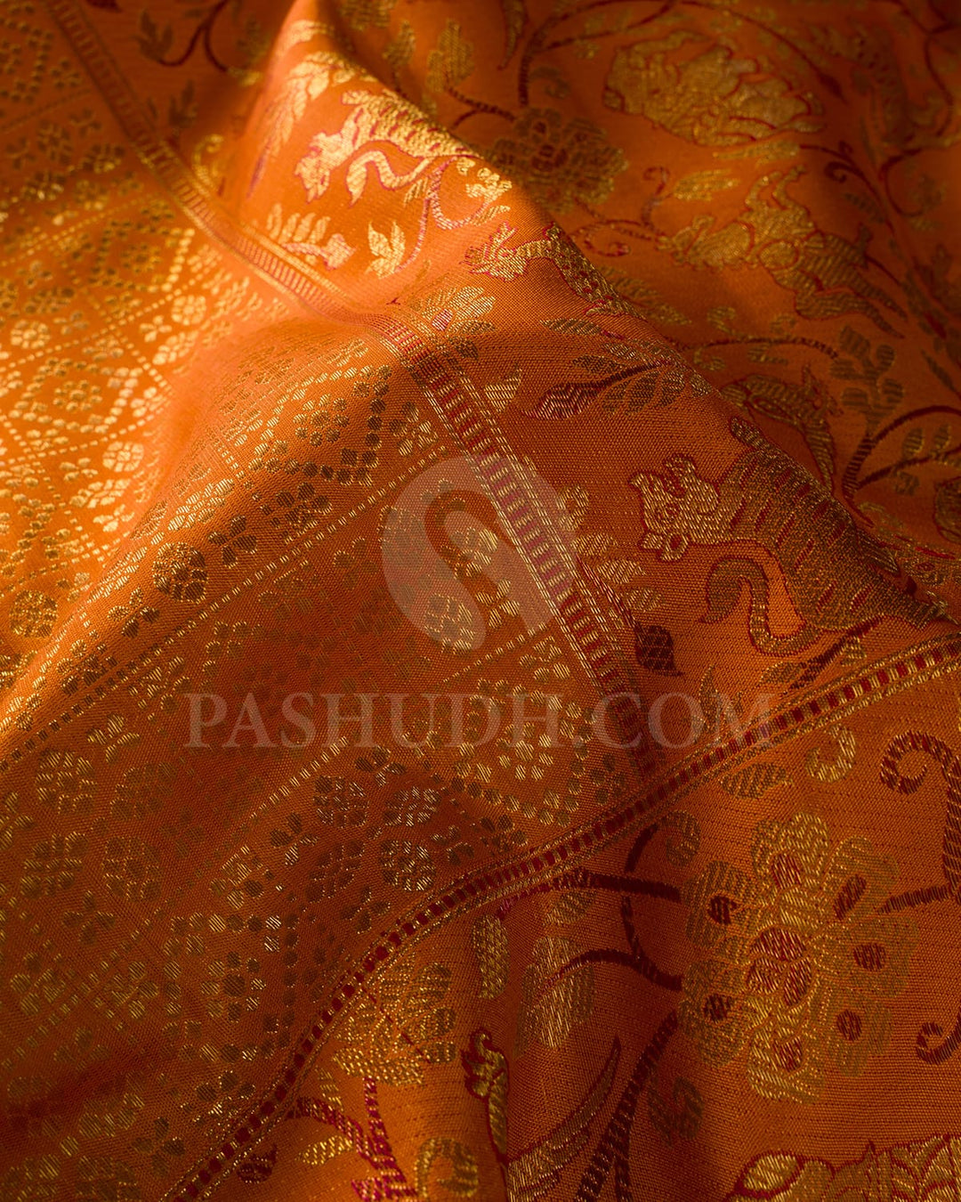 Orange Bridal Kanjivaram Silk Saree-S1503(E)