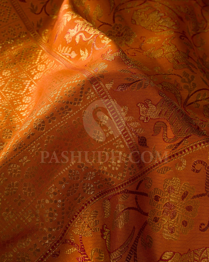 Orange Bridal Kanjivaram Silk Saree-S1503(E)