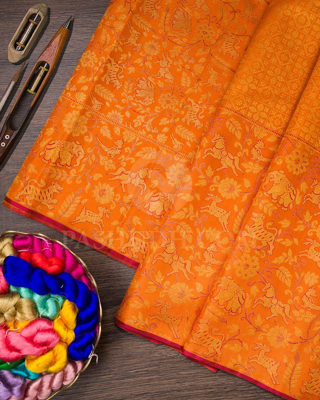Orange Bridal Kanjivaram Silk Saree-S1503(E)