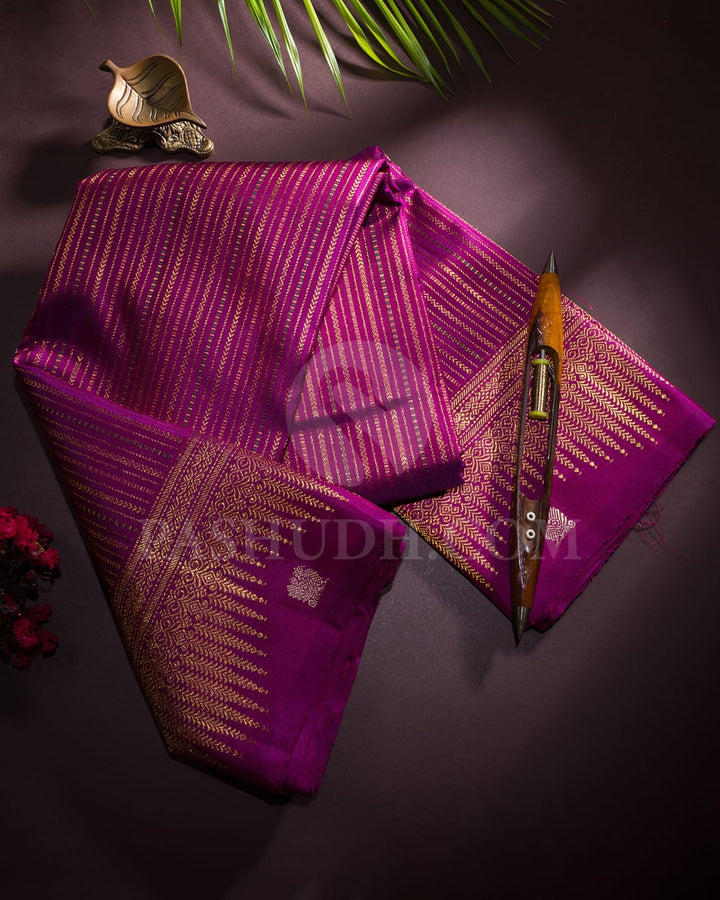 Magenta Kanjivaram Silk Saree-S1494(C)