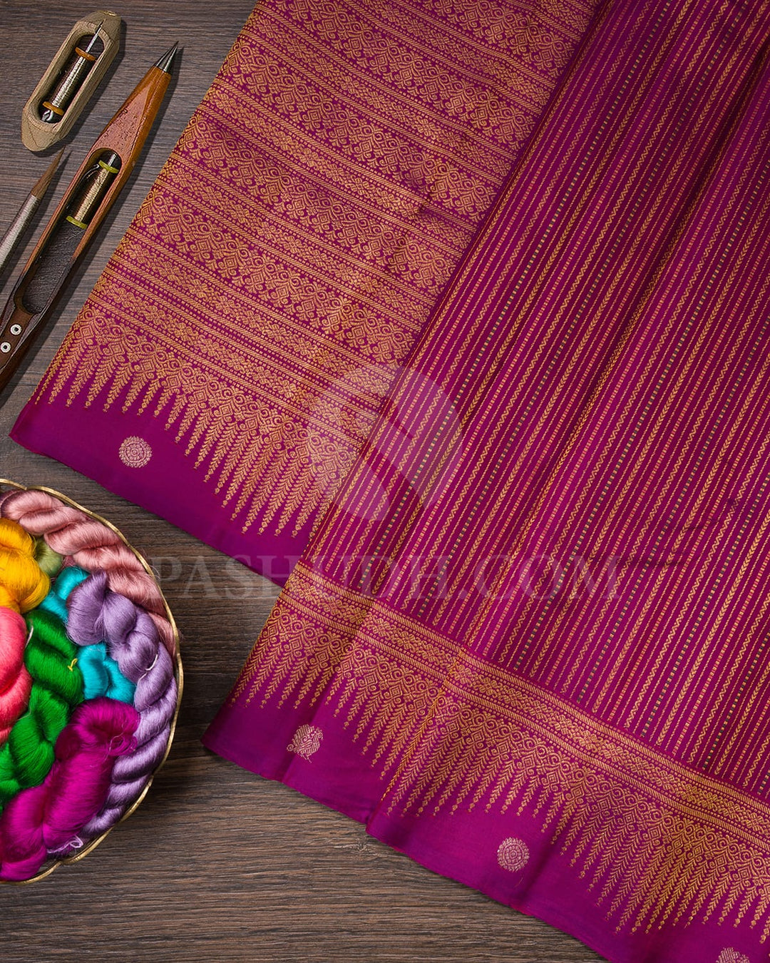 Magenta Kanjivaram Silk Saree-S1494(C)