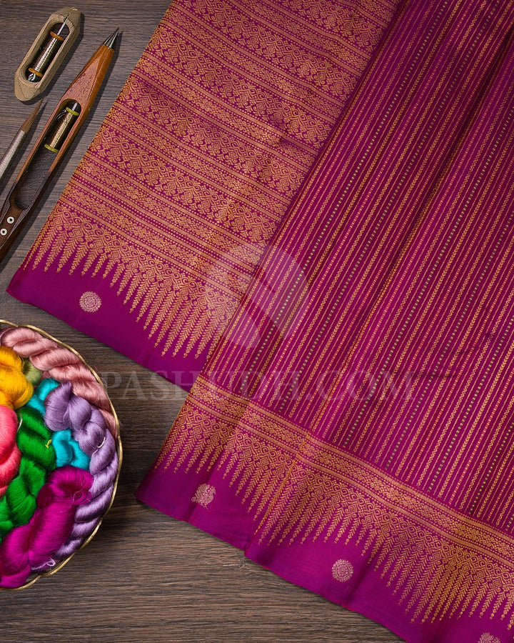 Magenta Kanjivaram Silk Saree-S1494(C)