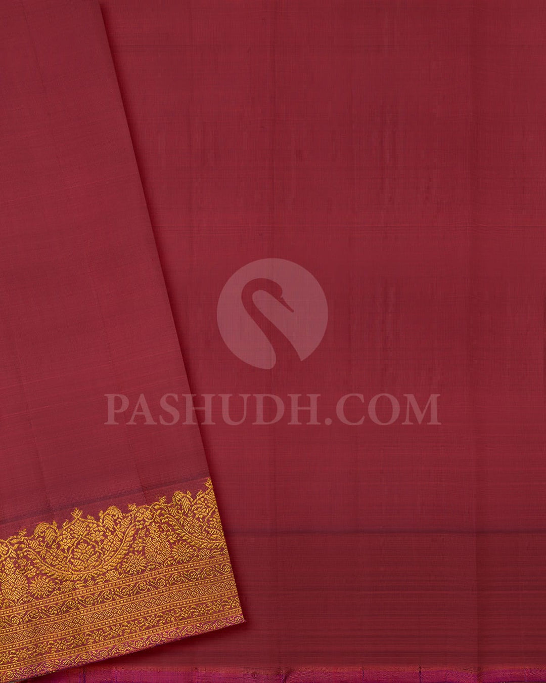 Rust Orange With Dual Shaded Violet Kanjivaram Silk Saree-S1554(A)