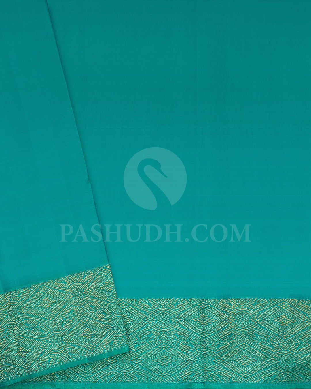 Royal Blue And Turquoise Blue Pure Zari Bridal Kanjivaram Silk Saree-P201(A)