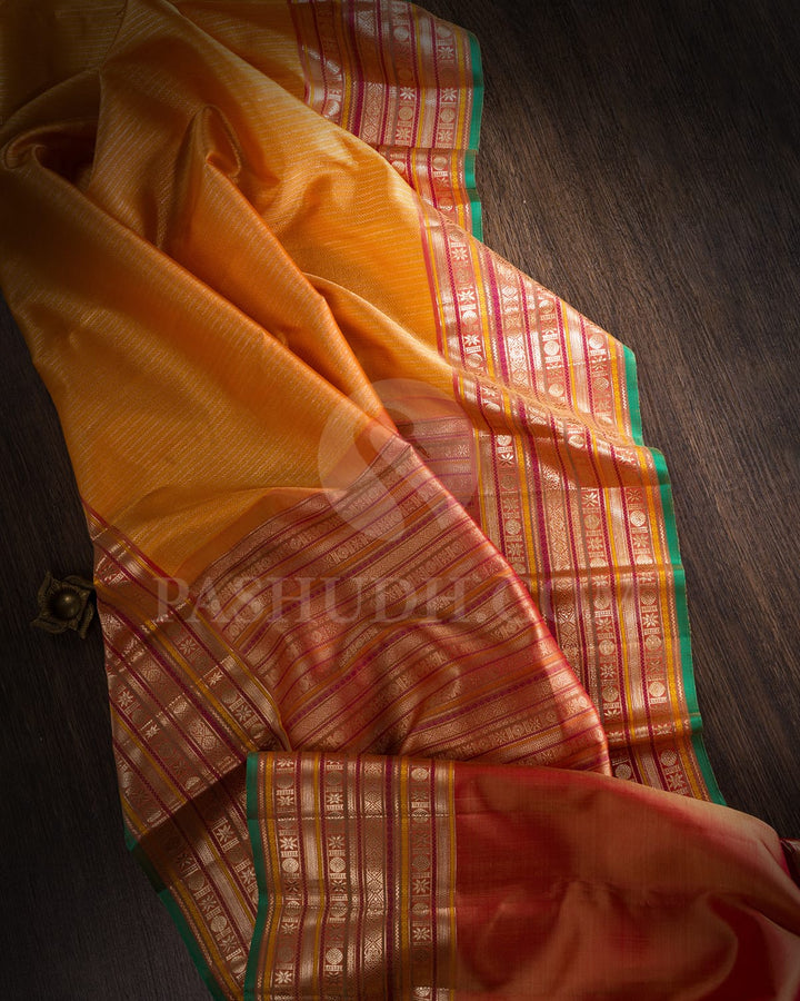 Pastel Orange Kanjivaram Silk Saree-S1062(I)