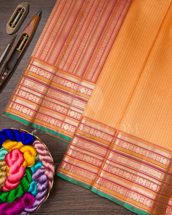 Pastel Orange Kanjivaram Silk Saree-S1062(I)
