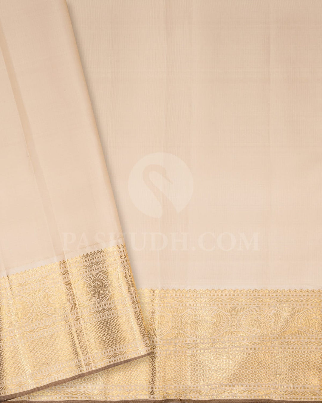 Mango Yellow With Half White Kanjivaram Silk Saree-S1536(B)