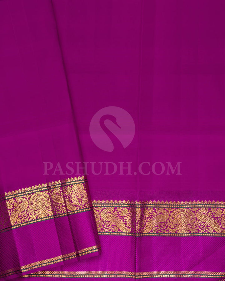 Parrot Green And Magenta Kanjivaram Silk Saree-S1562(A)