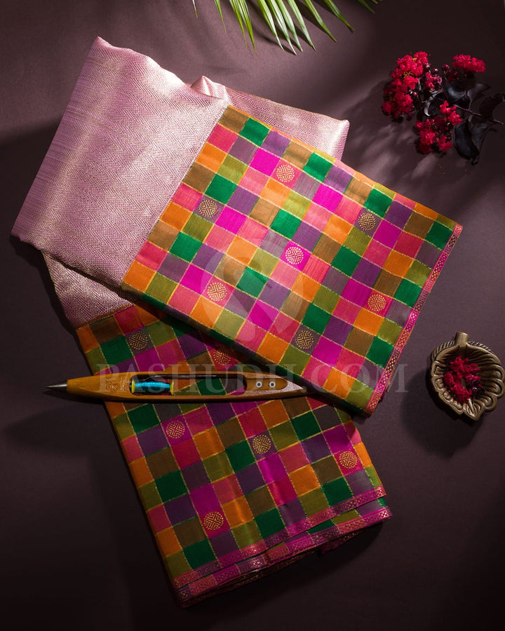 Baby Pink With Paalum Pazhamum Kanjivaram Silk Saree-S1552(A)