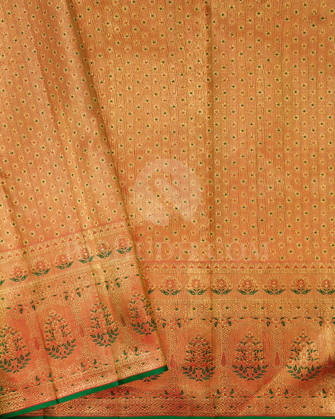 Half White And Red Bridal Kanjivaram Silk Saree-S1037(C)