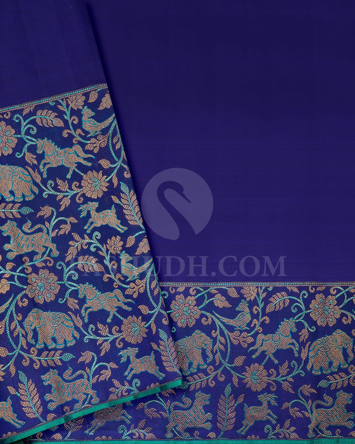 Royal Blue Bridal Kanjivaram Silk Saree-S1503(D)