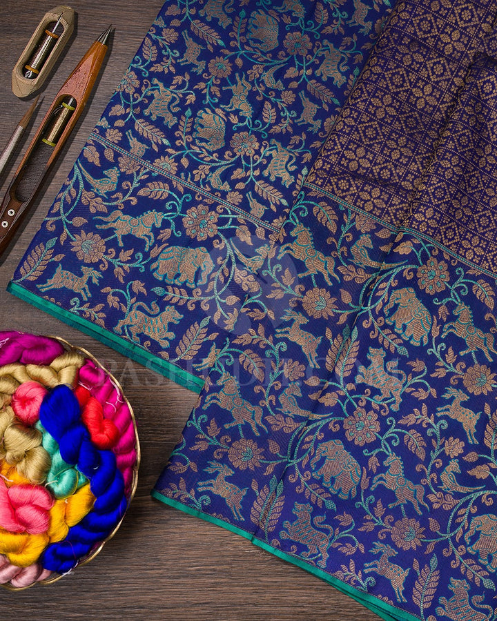 Royal Blue Bridal Kanjivaram Silk Saree-S1503(D)