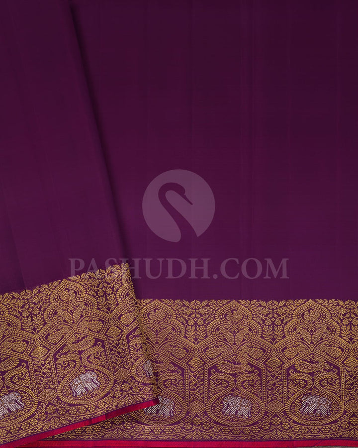 Sky Blue With Purple Bridal Kanjivaram Silk Saree-S1321(E)