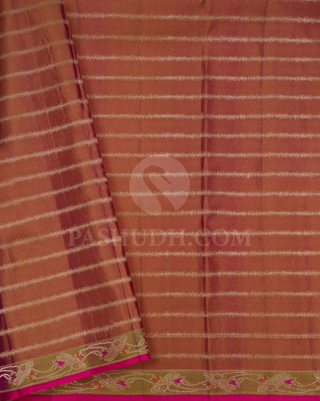 Orange Kanjivaram Silk Saree With Tissue Border-DJ395(A)