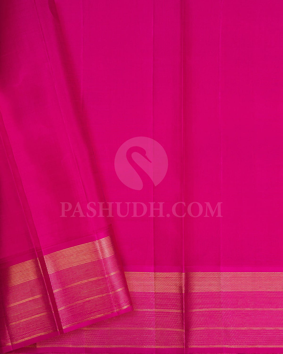 Navy Blue With Rani Pink Kanjivaram Silk Saree-S1567(A)