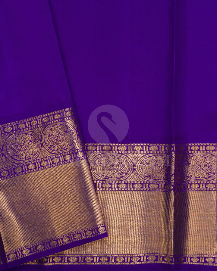 Baby Pink With Royal Blue Korvai Kanjivaram Silk Saree-SP325