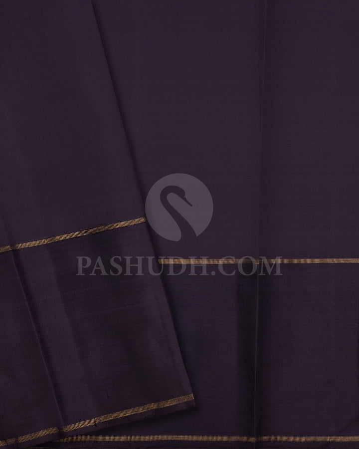 Maroon With Deep Eggplant Pure Zari Kanjivaram Silk Saree-SP306