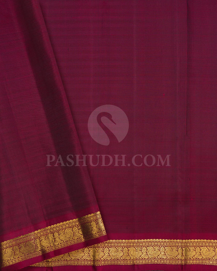 Green,Blue And Maroon Pure Zari Kanjivaram Silk Saree-SP321