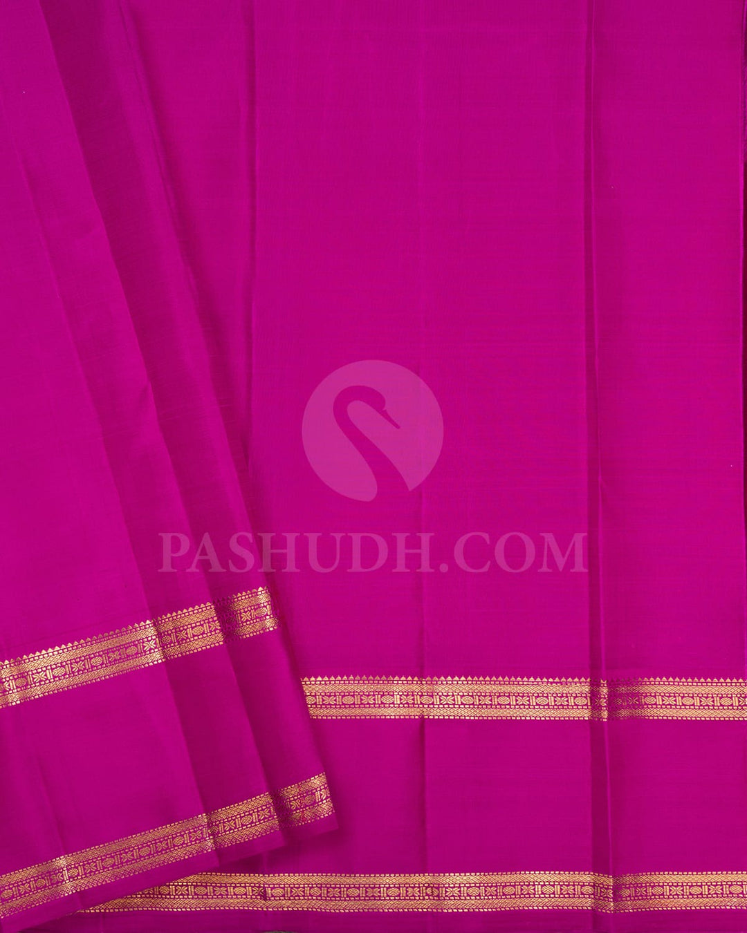 Bottle Green With Magenta Pure Zari Kanjivaram Silk Saree-SP301