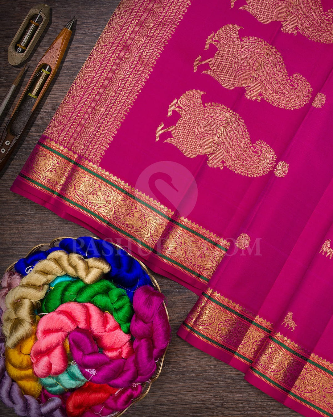 Magenta Pure Zari Kanjivaram Silk Saree-SP297