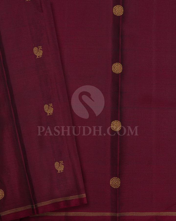 Bottle Green And Grey Pure Zari Kanjivaram Silk Saree-SP303