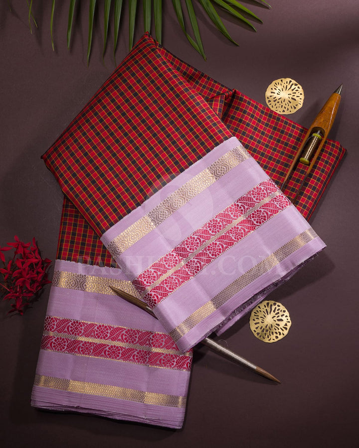 Red And Black Pure Zari Kanjivaram Silk Saree-SP316