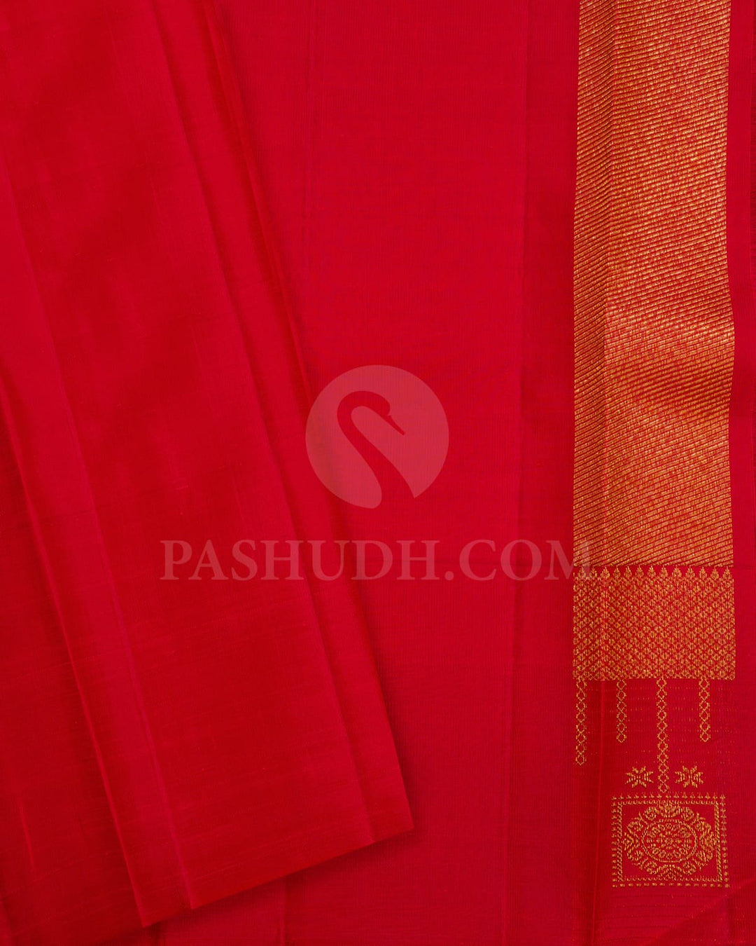 Rexona Green With Bright Red Pure Zari Kanjivaram Silk Saree-SP333