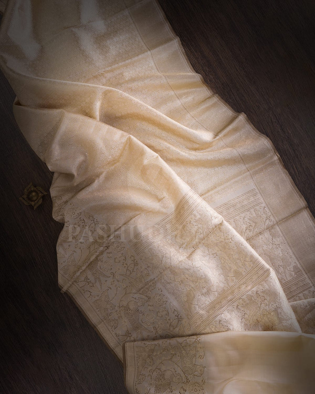 Halfwhite Kanjivaram Silk Saree-S1405(D)