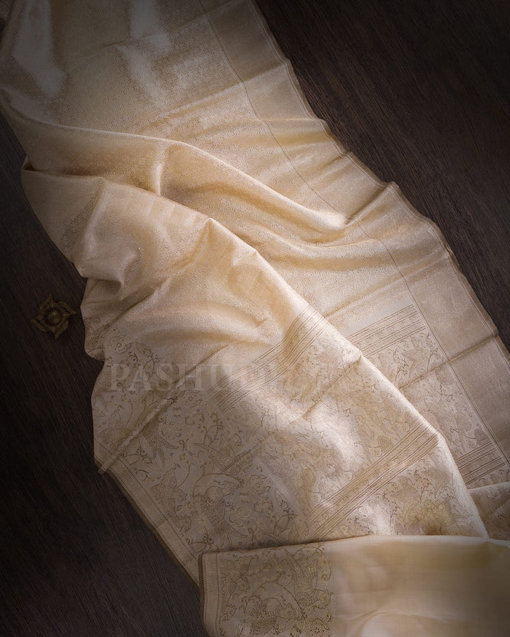 Halfwhite Kanjivaram Silk Saree-S1405(D)