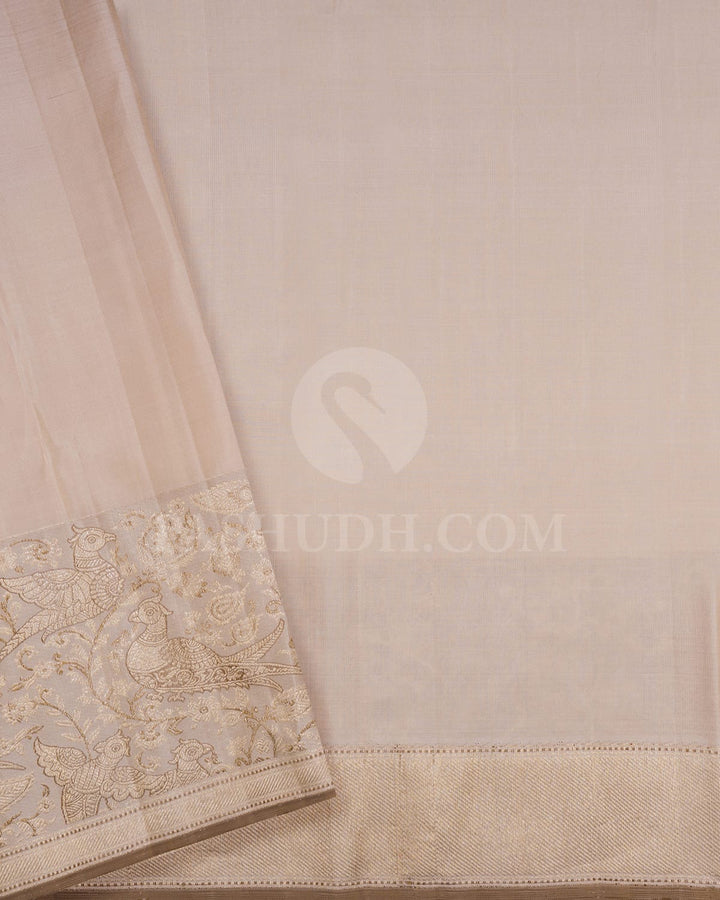 Halfwhite Kanjivaram Silk Saree-S1405(D)