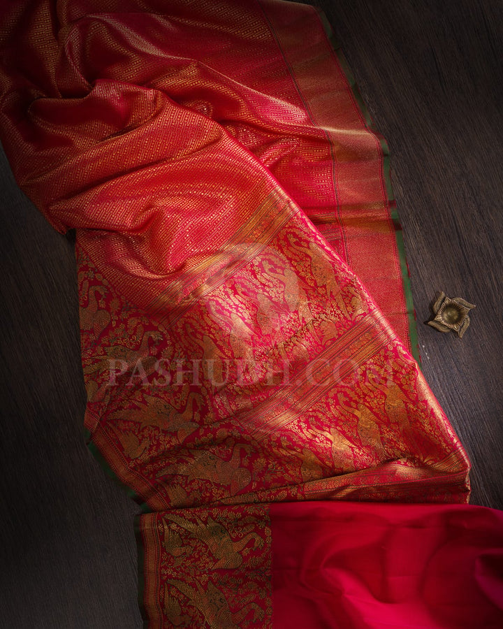 Red Bridal Kanjivaram Silk Saree-S1557(B)