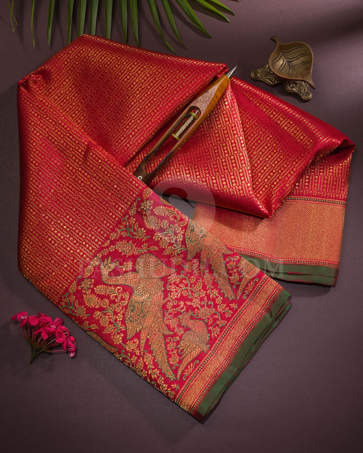 Red Bridal Kanjivaram Silk Saree-S1557(B)