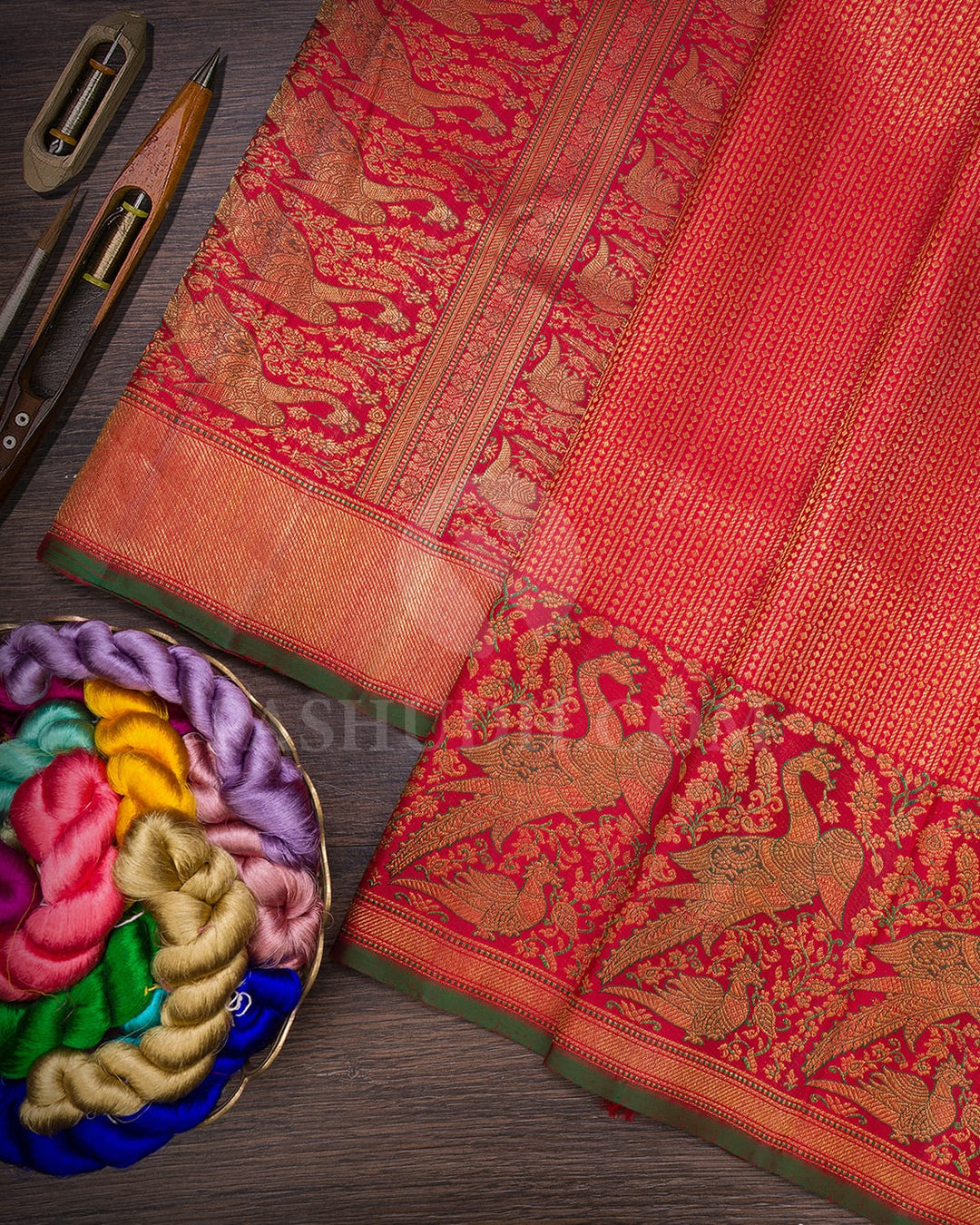 Red Bridal Kanjivaram Silk Saree-S1557(B)