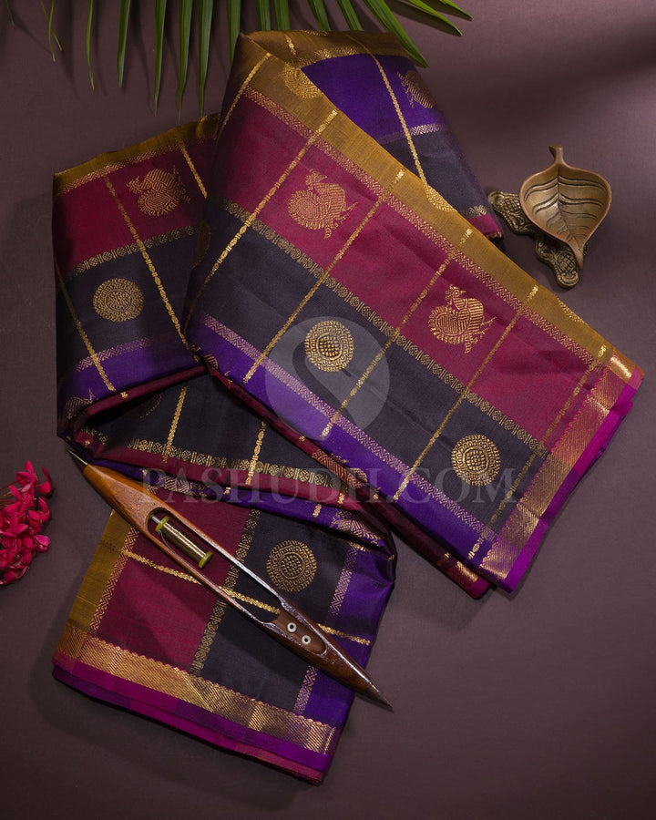 Multicolor Pure Zari Kanjivaram Silk Saree-SP311
