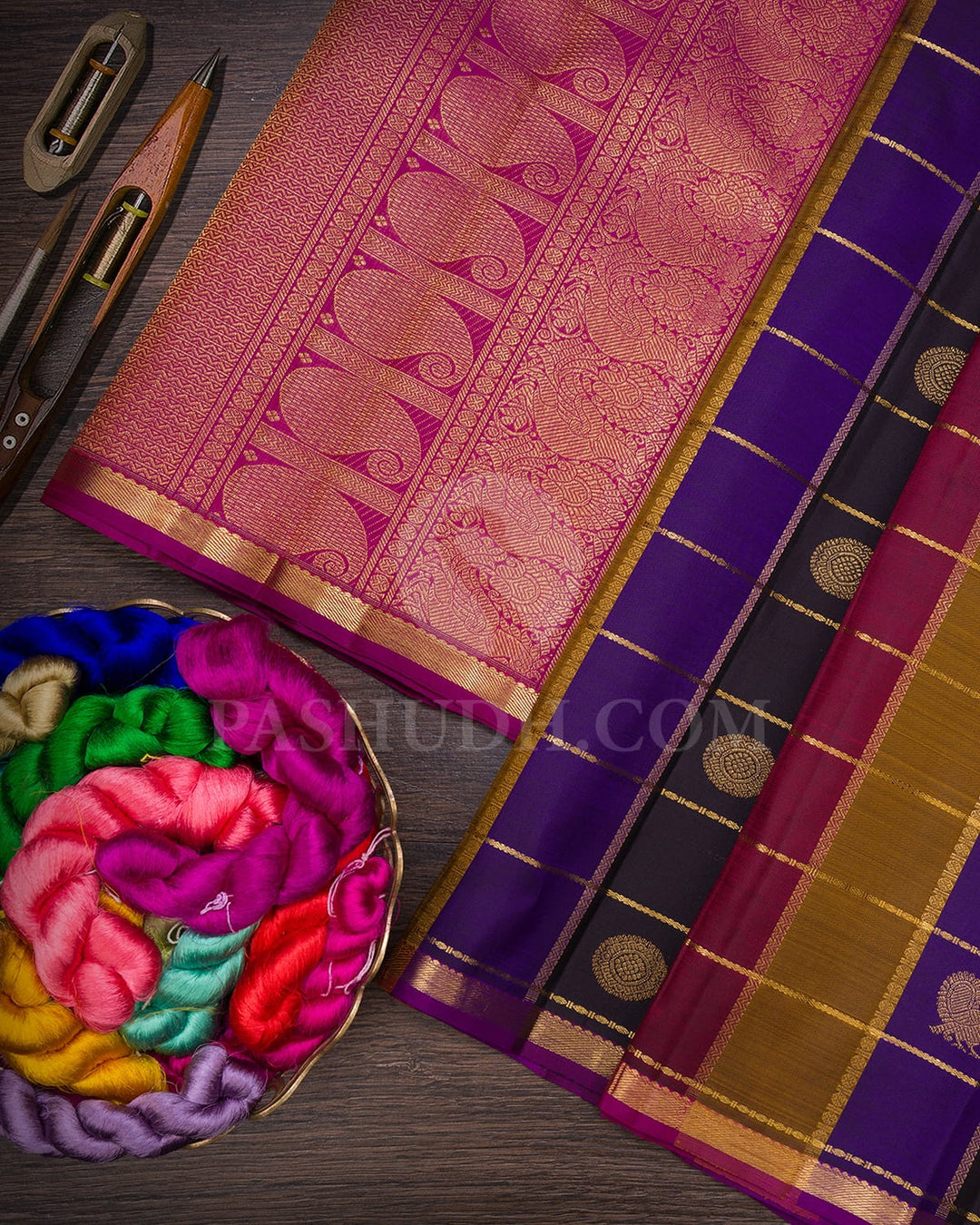 Multicolor Pure Zari Kanjivaram Silk Saree-SP311