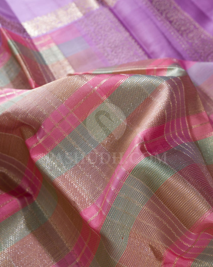 Pastel Multihue With Lavender Kanjivaram Silk Saree-DJ382(C)