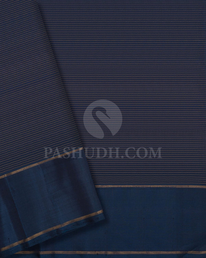 Brown With Dark Teal Kanjivaram Silk Saree-SP295