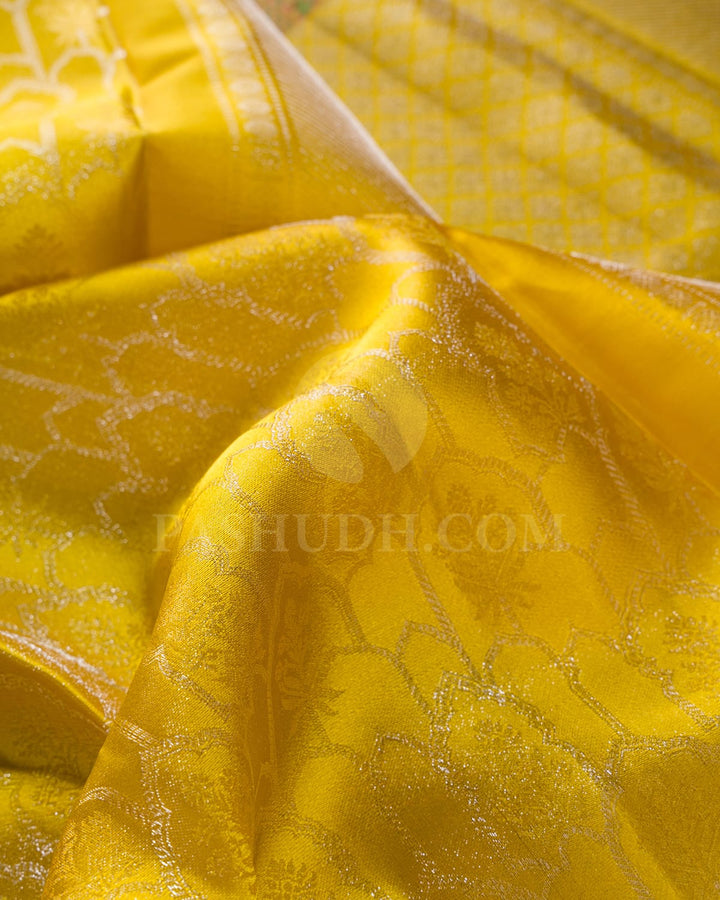Bright Yellow Kanjivaram Silk Saree-DJ352(F)