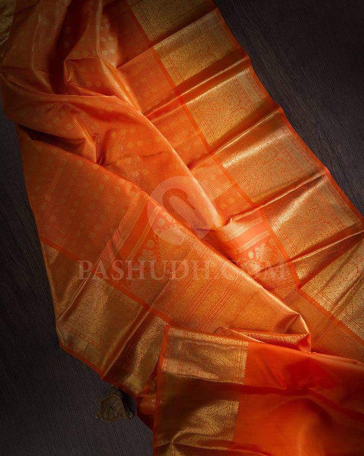 Orange Vairaoosi Kanjivaram Silk Saree-SP326