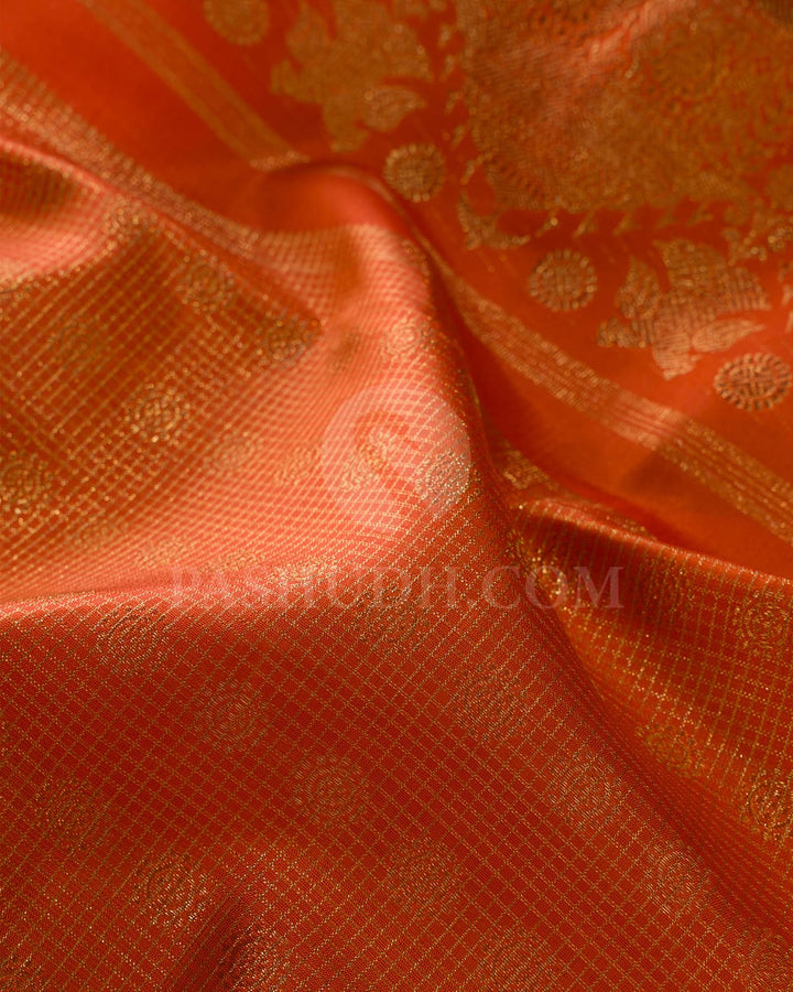 Orange Vairaoosi Kanjivaram Silk Saree-SP326